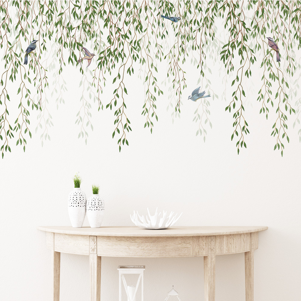 M169 Green Leaf Bird Plant  Wa - огляд і ціна Pvc Panel Background